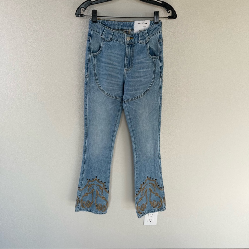 Understated Leather Western Stretch Jeans Cowboy Tears Blue Denim Women’s 24 - Picture 3 of 13